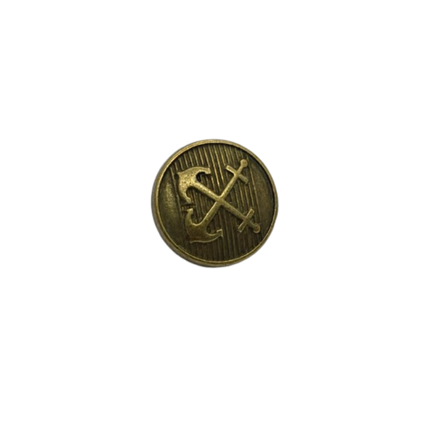 20 line ANCHOR METAL BUTTON BRASS ANTQUE